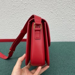 Celine Triomphe Medium Bag In Red Smooth Calfskin CCBS24193