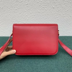 Celine Triomphe Medium Bag In Red Smooth Calfskin CCBS24193