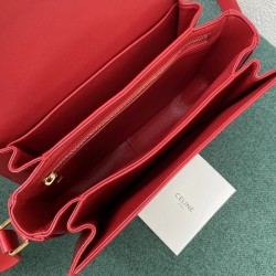 Celine Triomphe Medium Bag In Red Smooth Calfskin CCBS24193