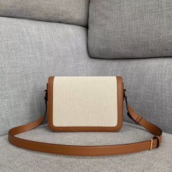 Celine Triomphe Medium Bag In Textile and Calfskin CCBS24194