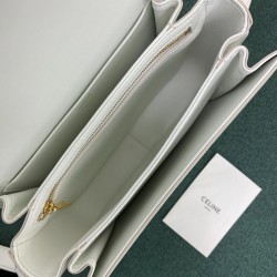 Celine Triomphe Medium Bag In White Smooth Calfskin CCBS24195