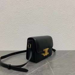 Celine Triomphe Teen Bag In Black Leather CCBS24196