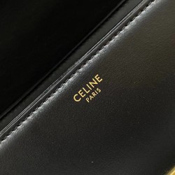 Celine Triomphe Teen Bag In Black Leather CCBS24196