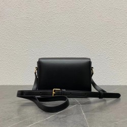 Celine Triomphe Teen Bag In Black Leather CCBS24196