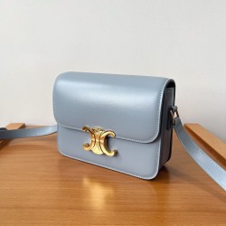 Celine Triomphe Teen Bag In Pale Blue Leather CCBS24201