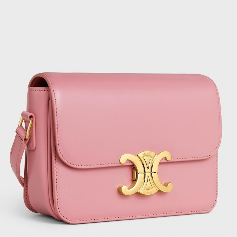 Celine Triomphe Teen Bag In Pink Leather CCBS24202