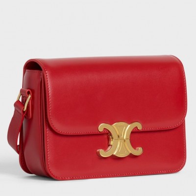 Celine Triomphe Teen Bag In Red Leather CCBS24203