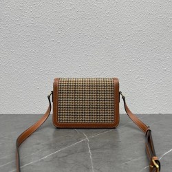 Celine Triomphe Teen Bag In Tweed and Calfskin CCBS24205