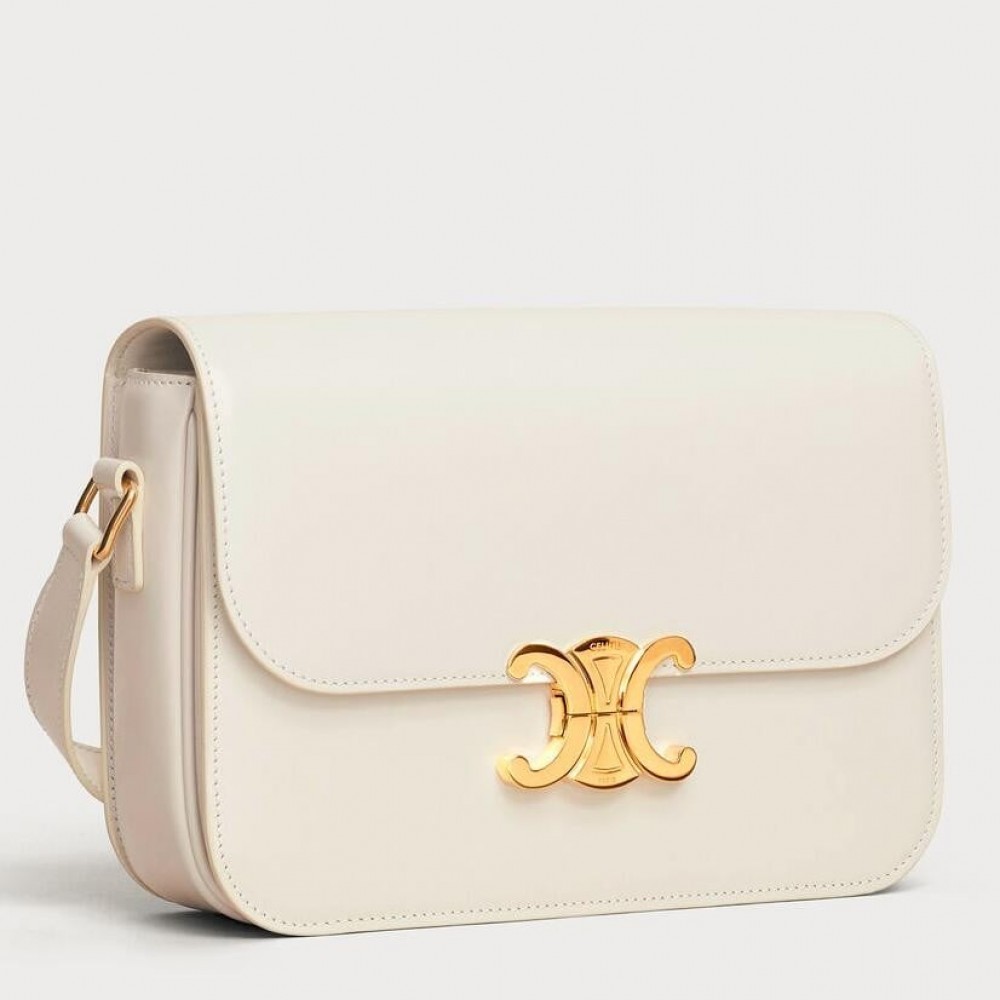 Celine Triomphe Teen Bag In White Leather CCBS24206