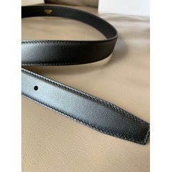 Celine Medium Cuir Triomphe Belt 25MM in Black Calfskin CCBS24133