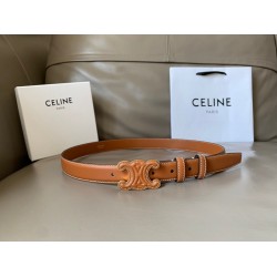 Celine Medium Cuir Triomphe Belt 25MM in Brown Calfskin CCBS24134