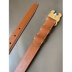 Celine Medium Cuir Triomphe Belt 25MM in Brown Calfskin CCBS24134