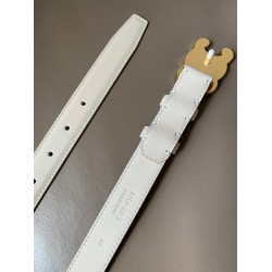 Celine Medium Cuir Triomphe Belt 25MM in White Calfskin CCBS24135