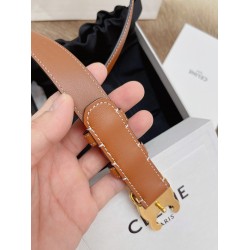 Celine Medium Triomphe Belt 25MM in Brown Calfskin CCBS24138