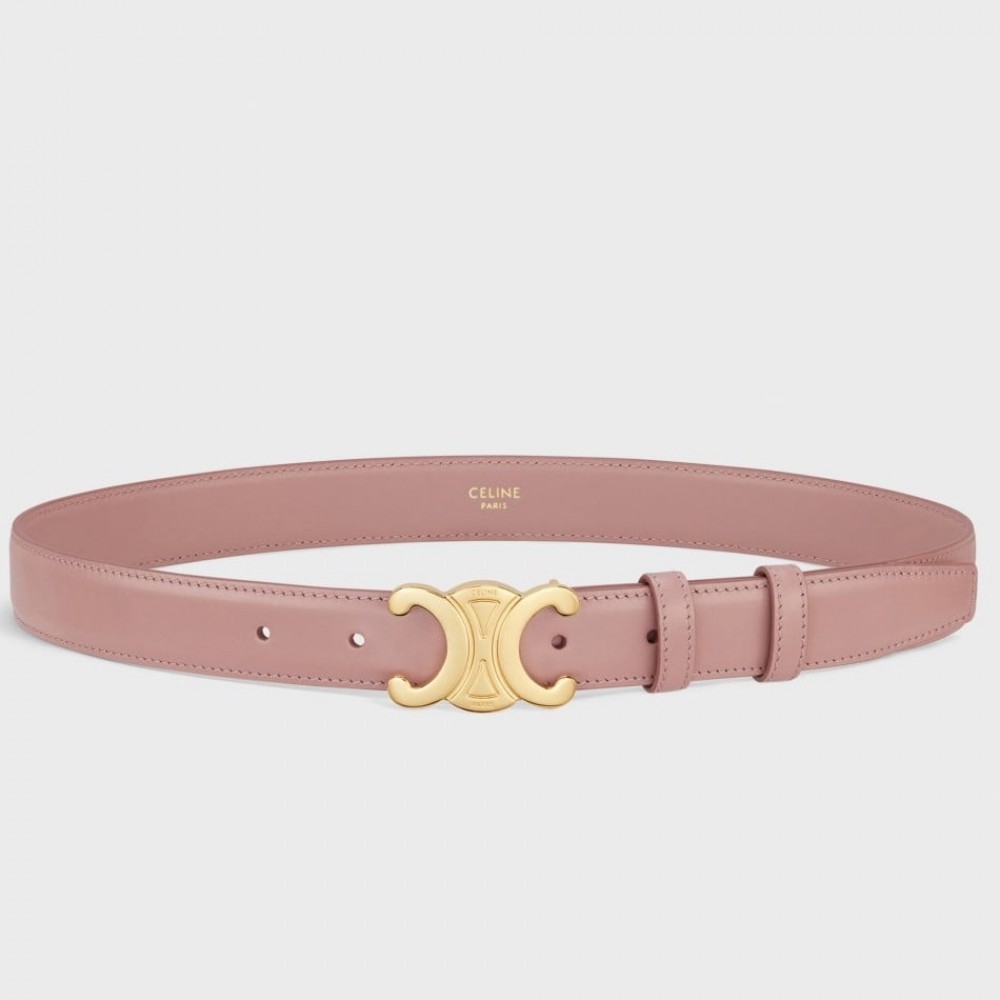 Celine Medium Triomphe Belt 25MM in Pink Calfskin CCBS24139