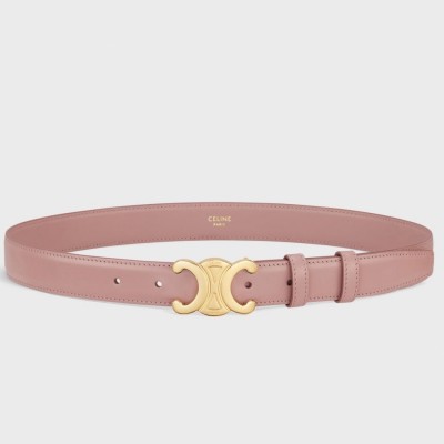 Celine Medium Triomphe Belt 25MM in Pink Calfskin CCBS24139