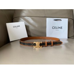 Celine Medium Triomphe Belt 25MM in Tan Triomphe Canvas CCBS24140