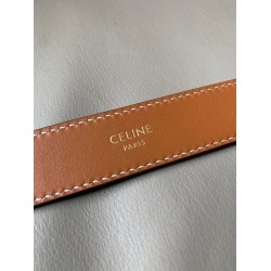 Celine Medium Triomphe Belt 25MM in Tan Triomphe Canvas CCBS24140