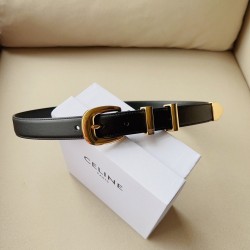 Celine Medium Western Belt 25MM in Black Calfskin CCBS24145