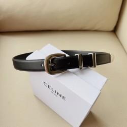 Celine Medium Western Belt 25MM in Black Leather CCBS24146