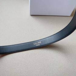 Celine Medium Western Belt 25MM in Black Leather CCBS24146