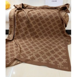 Celine Blanket in Camel and Beige Monogram Wool CCBS24149