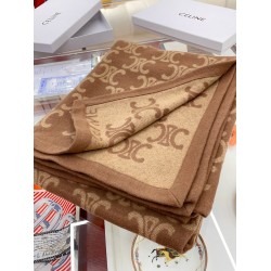 Celine Blanket in Camel and Beige Monogram Wool CCBS24149