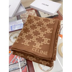 Celine Blanket in Camel and Beige Monogram Wool CCBS24149