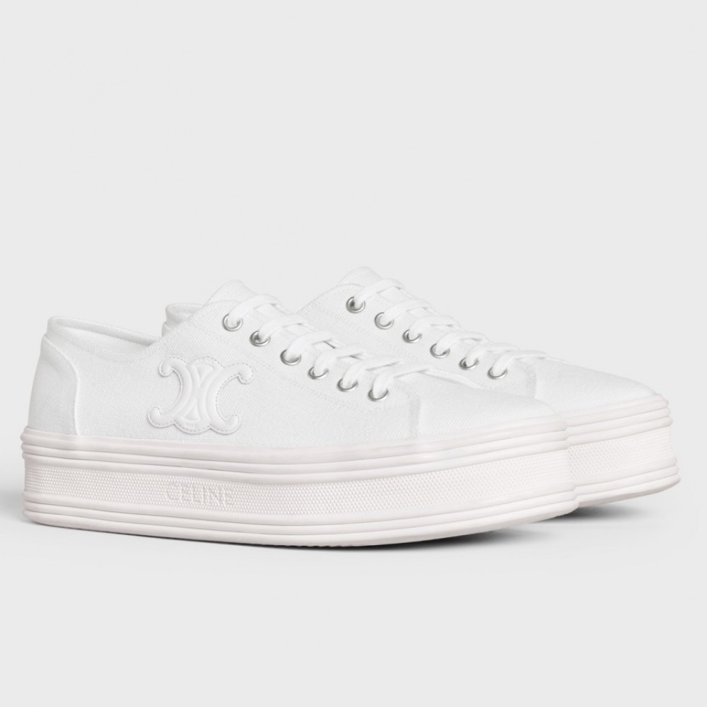 Celine Women's Jane Low-top Sneakers in White Canvas CCBS24155