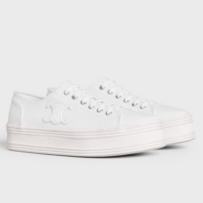 Celine Women's Jane Low-top Sneakers in White Canvas CCBS24155